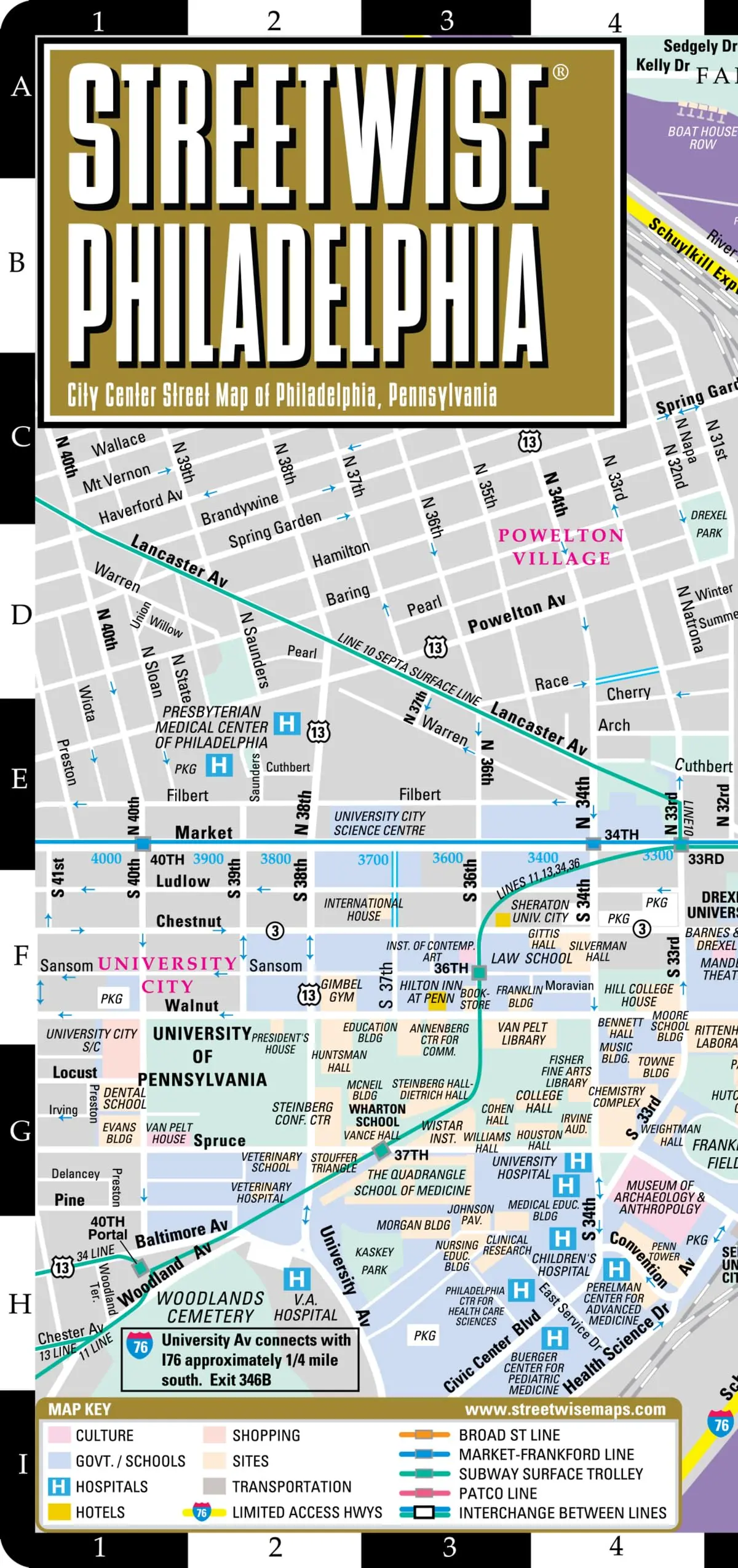 Streetwise Philadelphia Map - Laminated City Center Street Map Of Philadelphia, Pennsylvania (Michelin Streetwise Maps) [Map] Michelin 1
