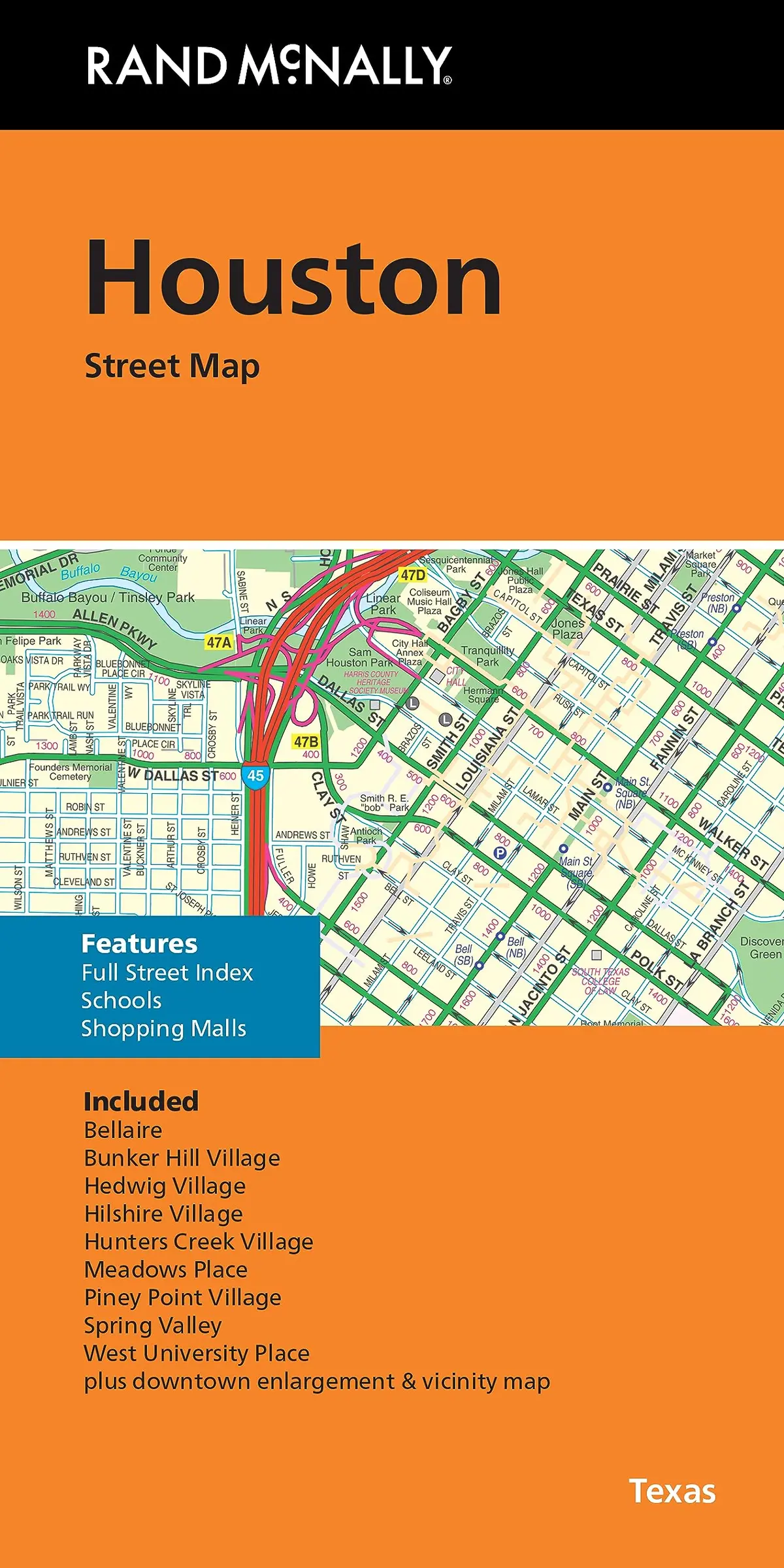 Rand Mcnally Folded Map: Houston Street Map Rand Mcnally 1