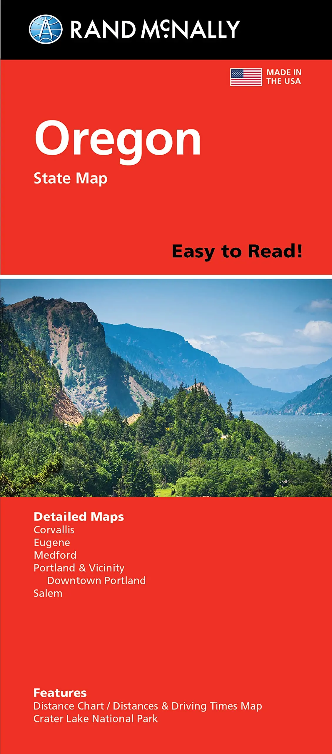 Easy To Read! Oregon State Map 1