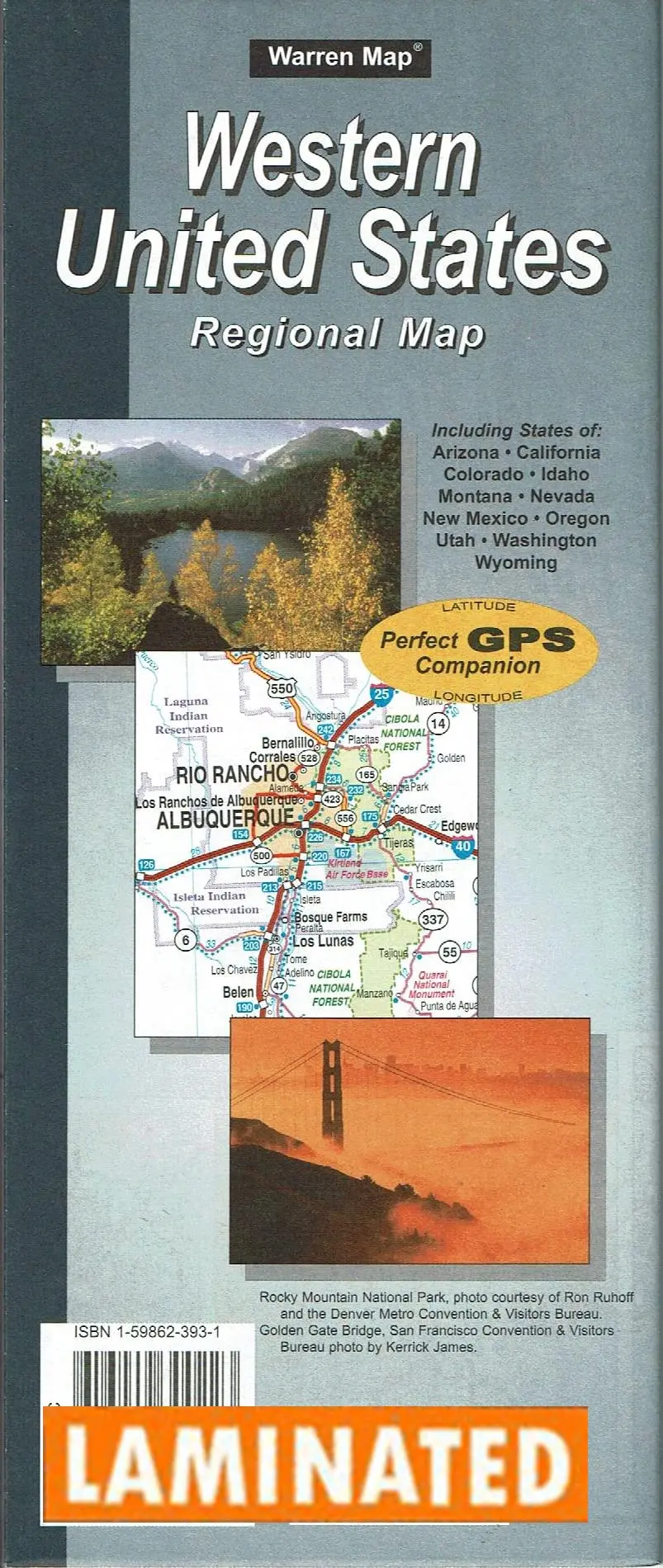 Western United States Regional Map Dry Erase Laminated 1