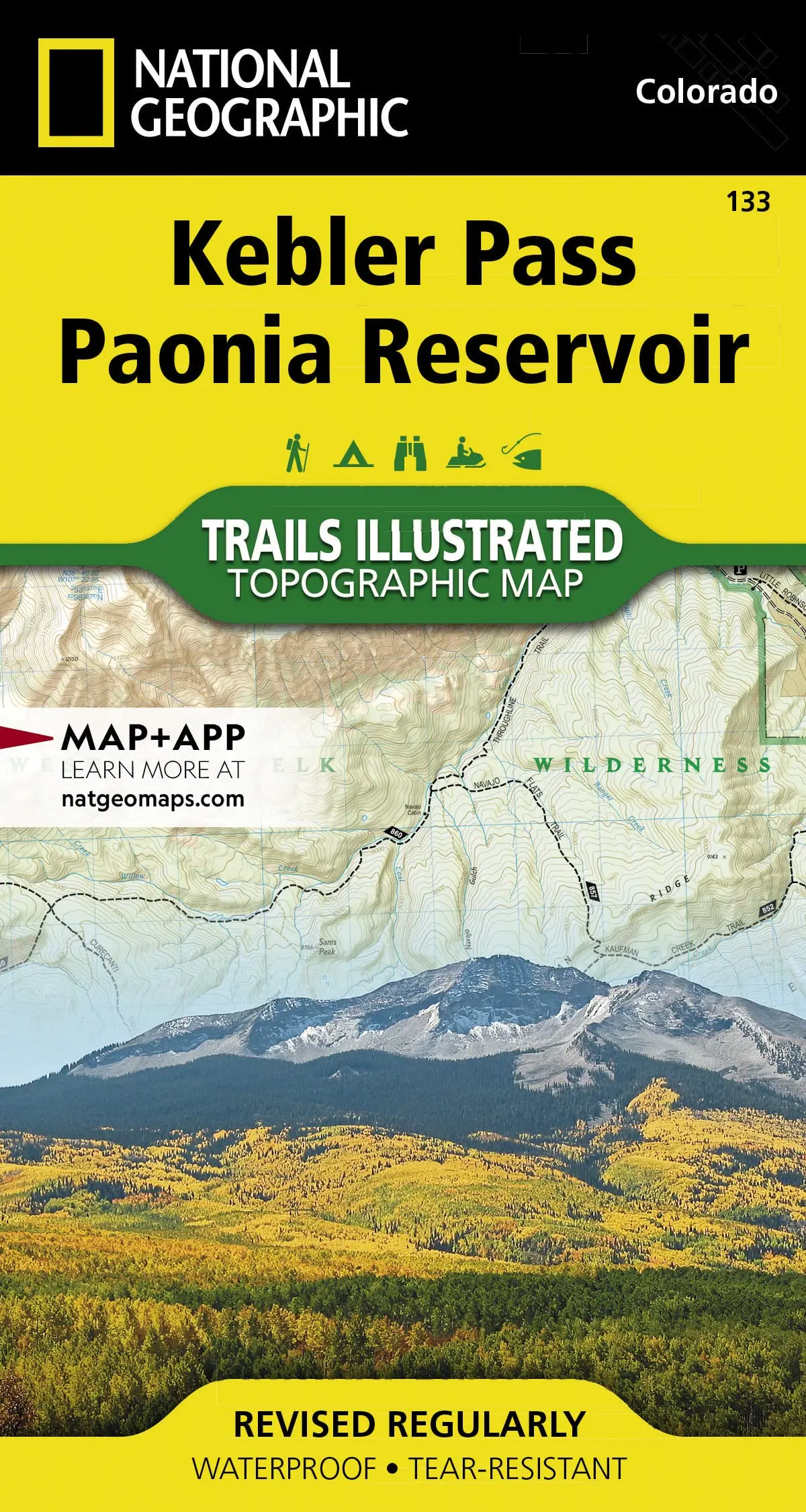Kebler Pass, Paonia Reservoir Map (National Geographic Trails Illustrated Map, 133) [Map] National Geographic Maps - Trails Illustrated 1