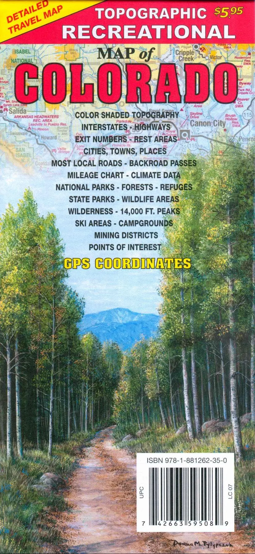 Topographic Recreational Map Of Colorado (Detailed Travel Map) 1