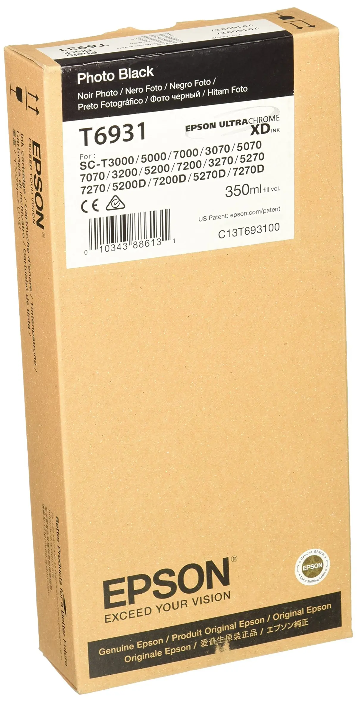 Epson Photo Black Ultra Chrome Xd Ink Cartridge, 350 Ml (T693100) 1