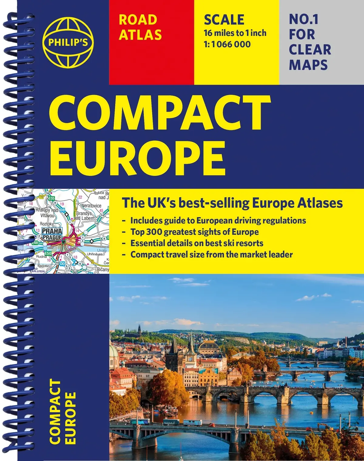 Philip's Compact Atlas Europe: A5 Spiral Binding (Philip's Road Atlases) [Spiral-Bound] Philip's Maps 1