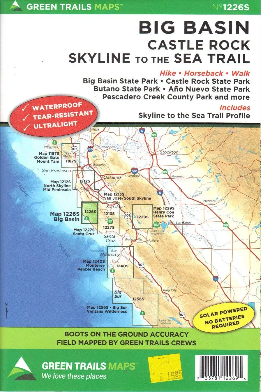 Big Basin | Castle Rock | Skyline To The Sea Trail [Map] Kulshan Cartographic Services 1