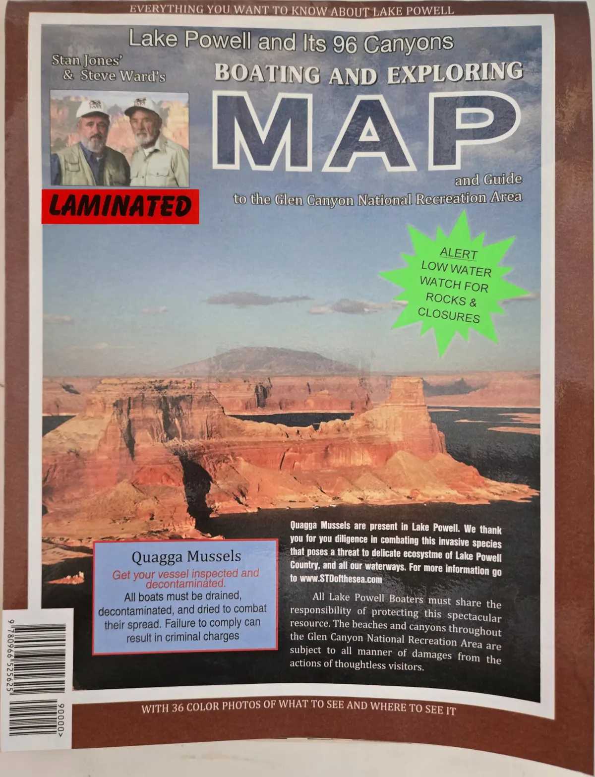 Stan Jones' & Steve Ward's Lake Powell And Its 96 Canyons Boating And Exploring Map And Guide To The Glen Canyon National Recreation Area, Gloss Laminated [Map] Gay Ann Ward 1