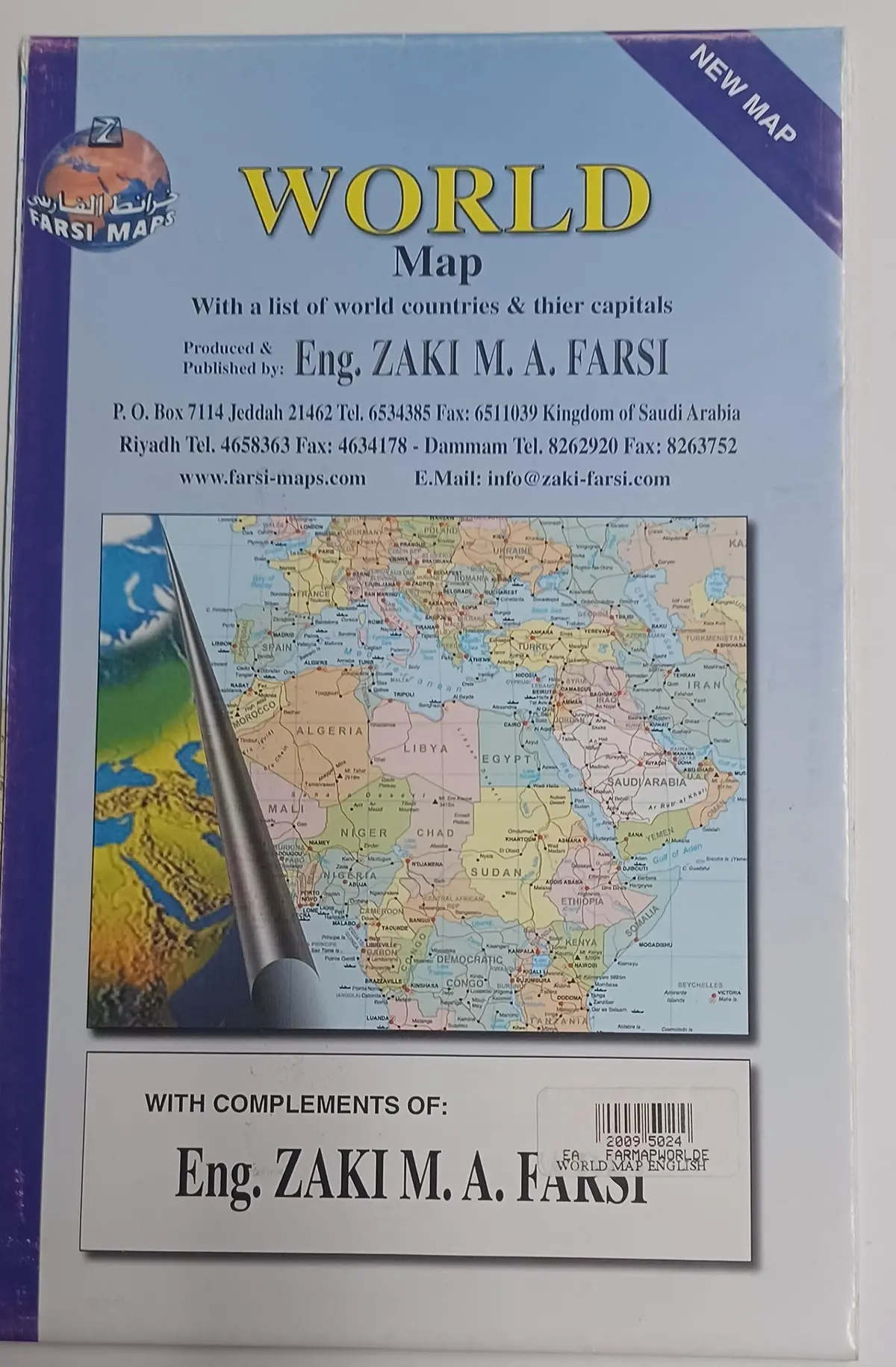 World Map With World Countries And Their Capitals By Farsi [Map] Zaki M A Farsi 1