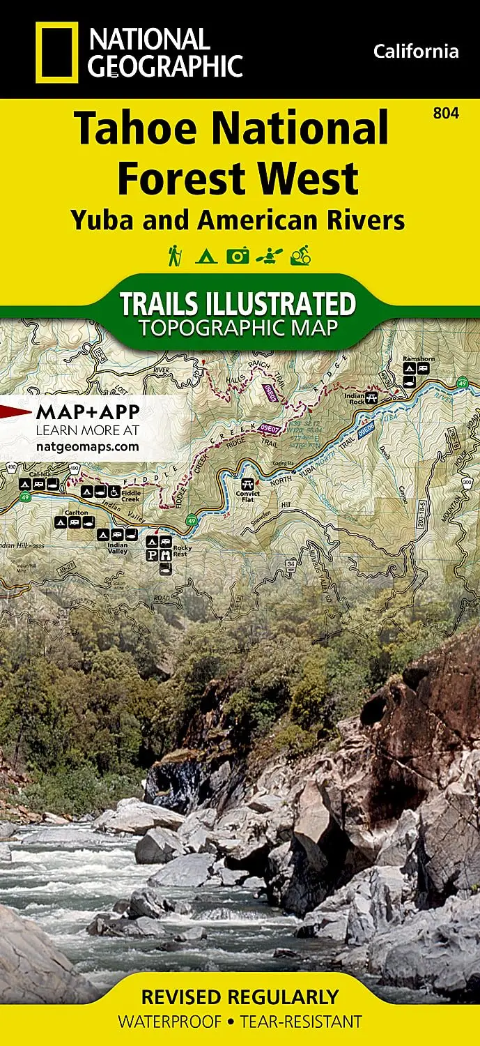 Tahoe National Forest West Map [Yuba And American Rivers] (National Geographic Trails Illustrated Map, 804) [Map] National Geographic Maps - Trails Illustrated 1