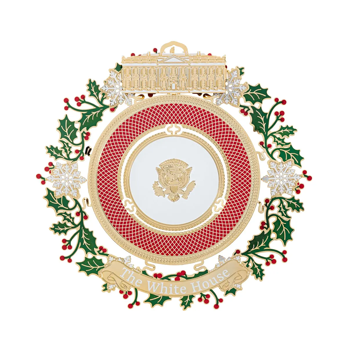 Official 2025 White House Christmas Ornament ? Honors 150 Years Of White House State Dinners, 24K Gold-Finished Brass, Includes Ribbon & Booklet, Collectible Gift In Keepsake Box, Made In Usa 1