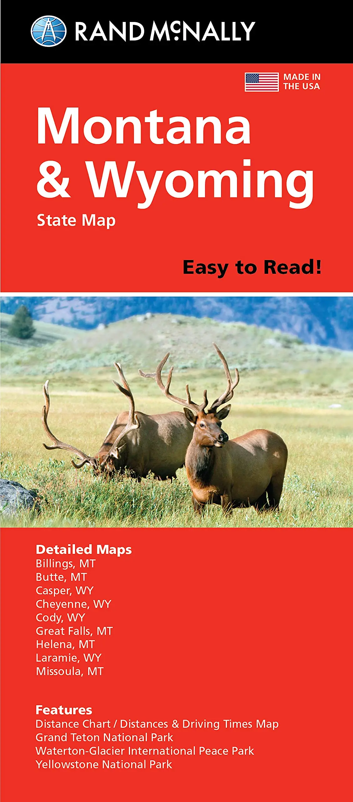Rand Mcnally Easy To Read Folded Map: Montana & Wyoming State Map 1