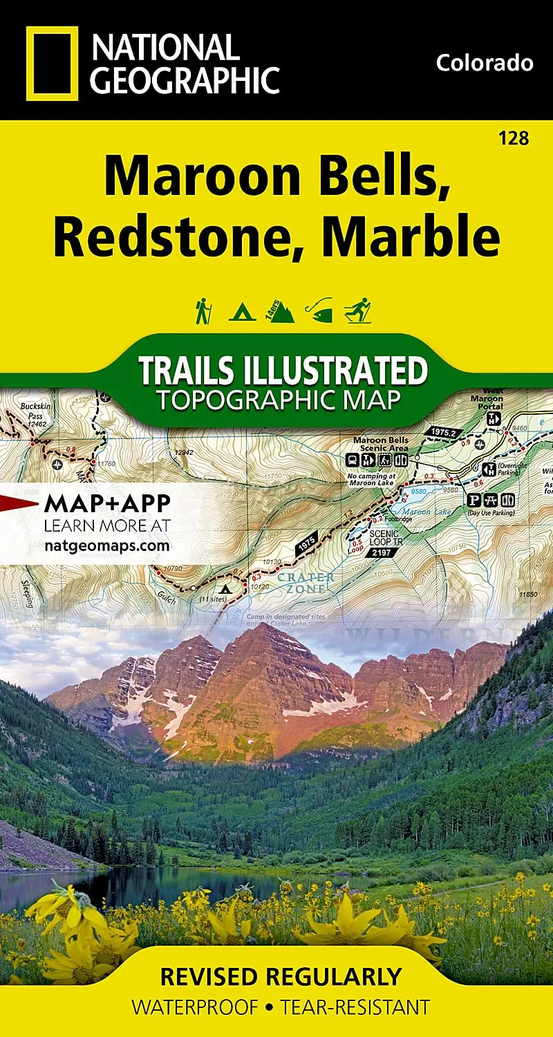 Maroon Bells, Redstone, Marble Map (National Geographic Trails Illustrated Map, 128) [Map] National Geographic Maps - Trails Illustrated 1