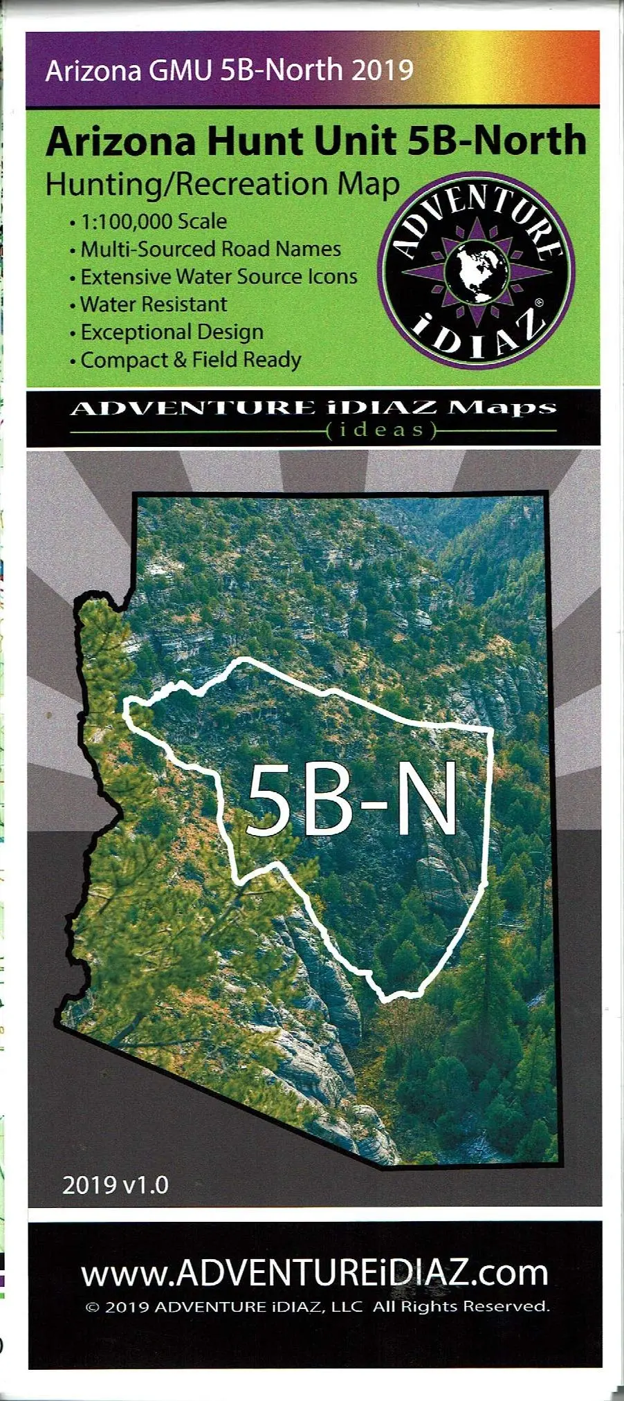 Arizona Hunt Unit 05Bn Hunting/Recreation Map 1