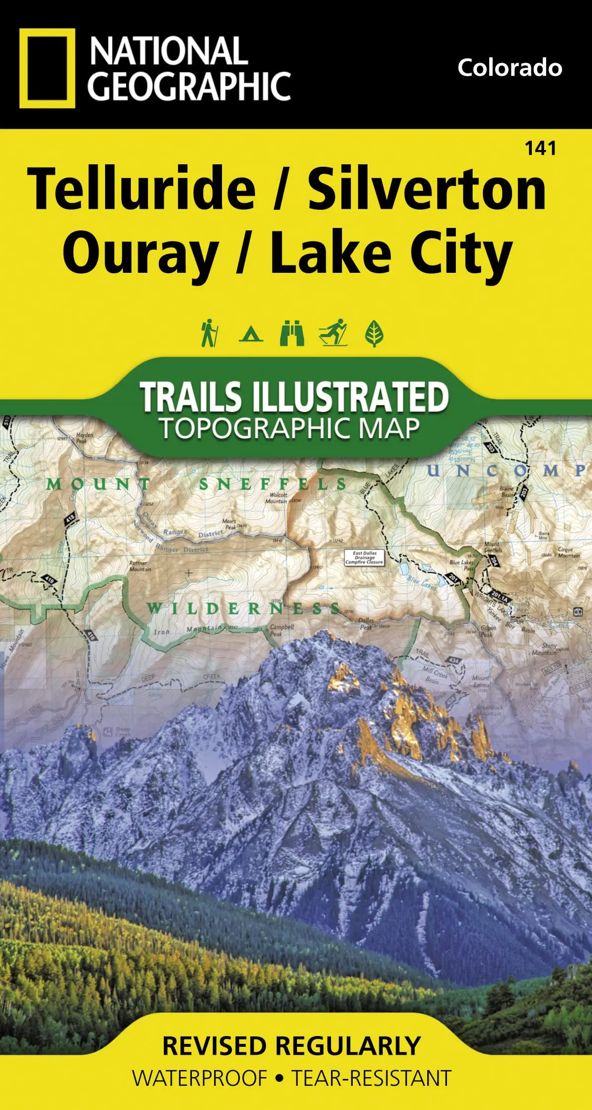 Telluride, Silverton, Ouray, Lake City Map (National Geographic Trails Illustrated Map, 141) [Map] National Geographic Maps 1