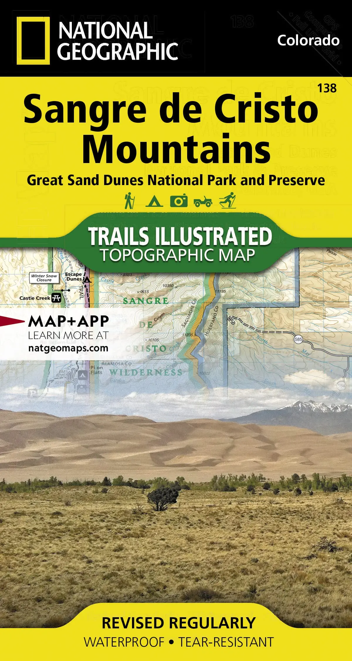 Sangre De Cristo Mountains [Great Sand Dunes National Park And Preserve] (National Geographic Trails Illustrated Map) [Map] National Geographic Maps - Trails Illustrated 1