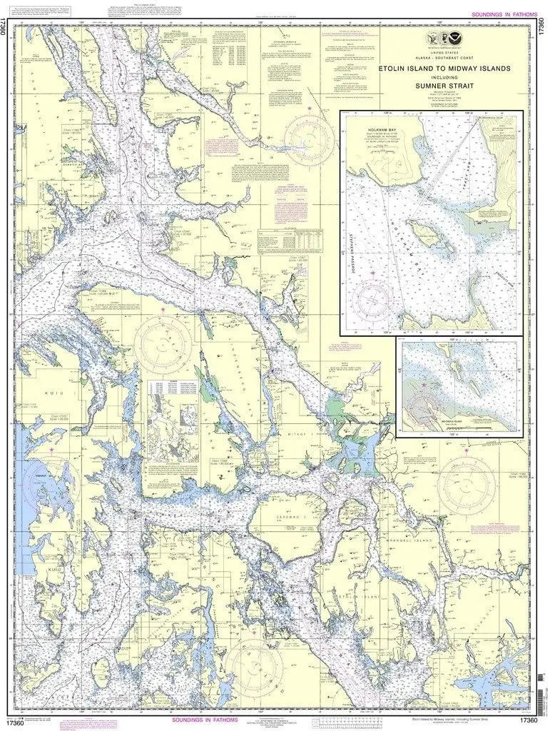 Noaa Chart 17360: Etolin Island To Midway Islands, Including Sumner Strait;Holkham Bay;Big Castle Island 1