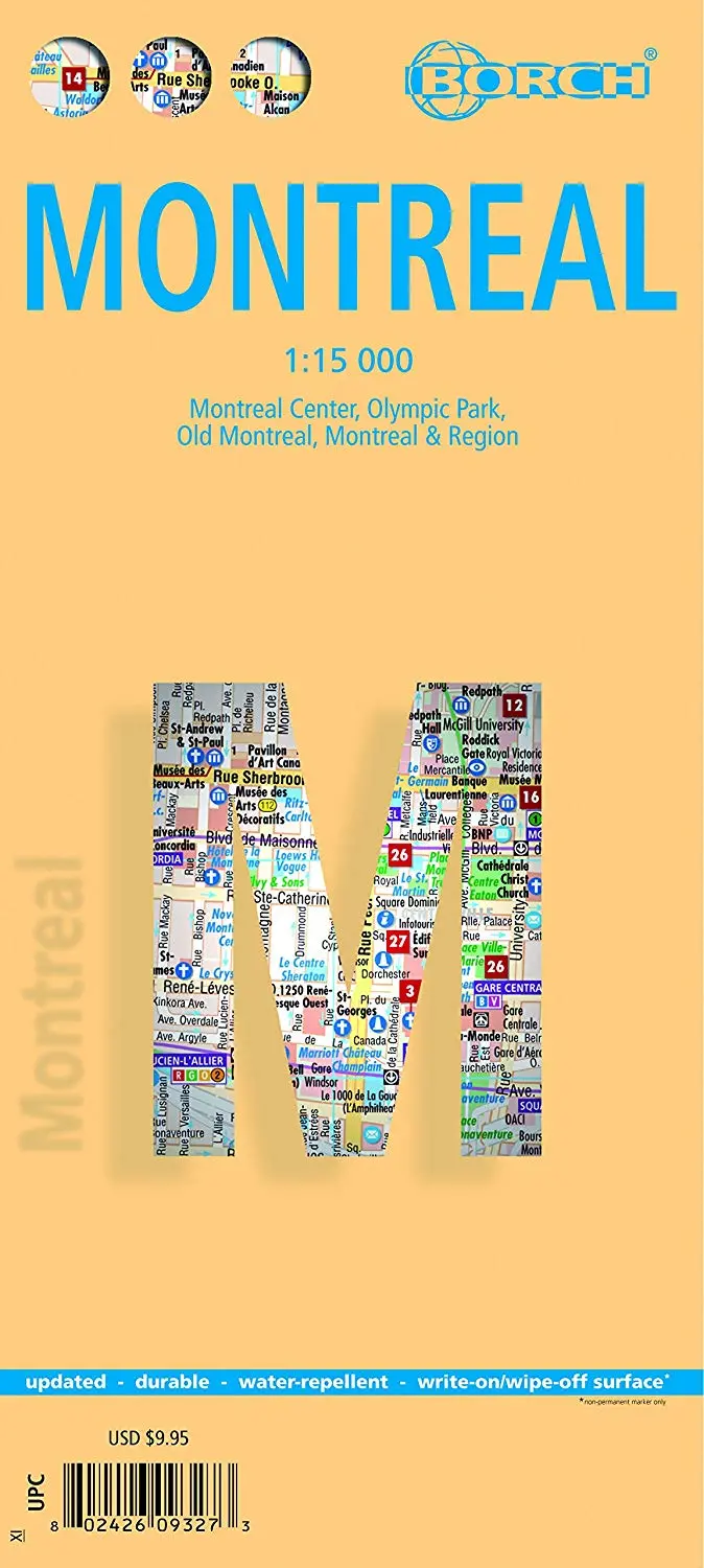 Montreal, Canada - Laminated Borch Map [Office Product] 1