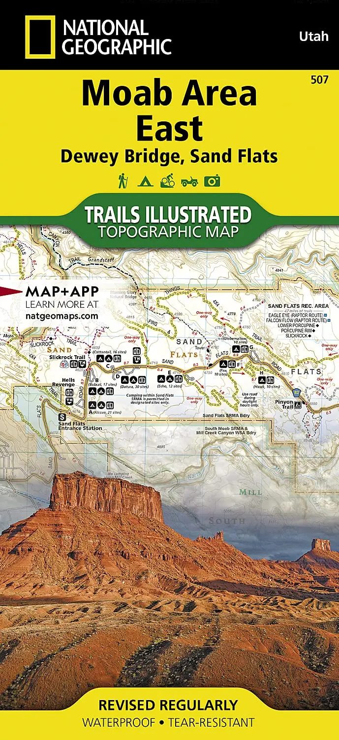 Moab Area East: Dewey Bridge, Sand Flats Map (National Geographic Trails Illustrated Map, 507) [Map] National Geographic Maps - Trails Illustrated 1