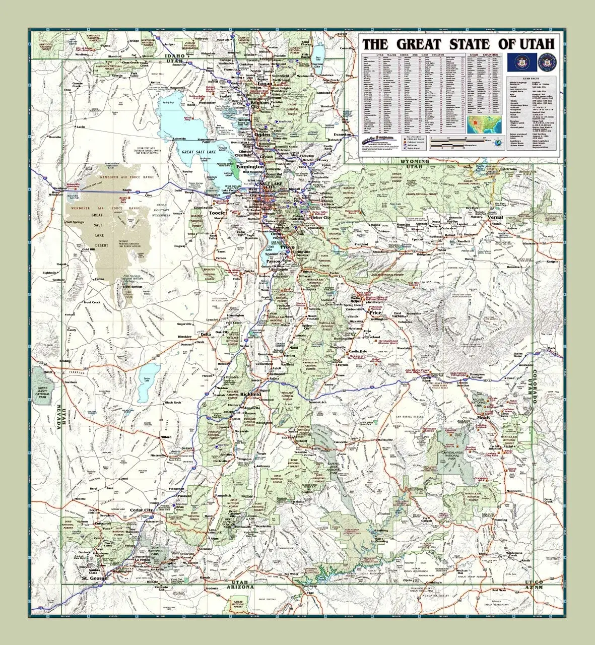 Utah Wall Map Colorful Laminated Executive Edition By Compart (22 X 20 Inches) [Map] Bill Tipton 1