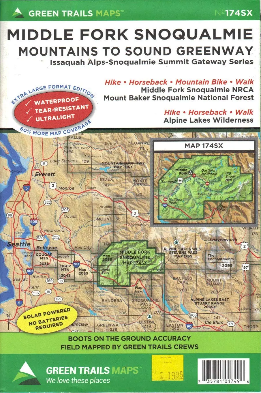 Middle Fork Snoqualmie Mountains To Sound Greenway Issaquah Alps-Snoqualmie Summit Gateway Series [Map] Kulshan Cartographic Services And Dharma Maps 1