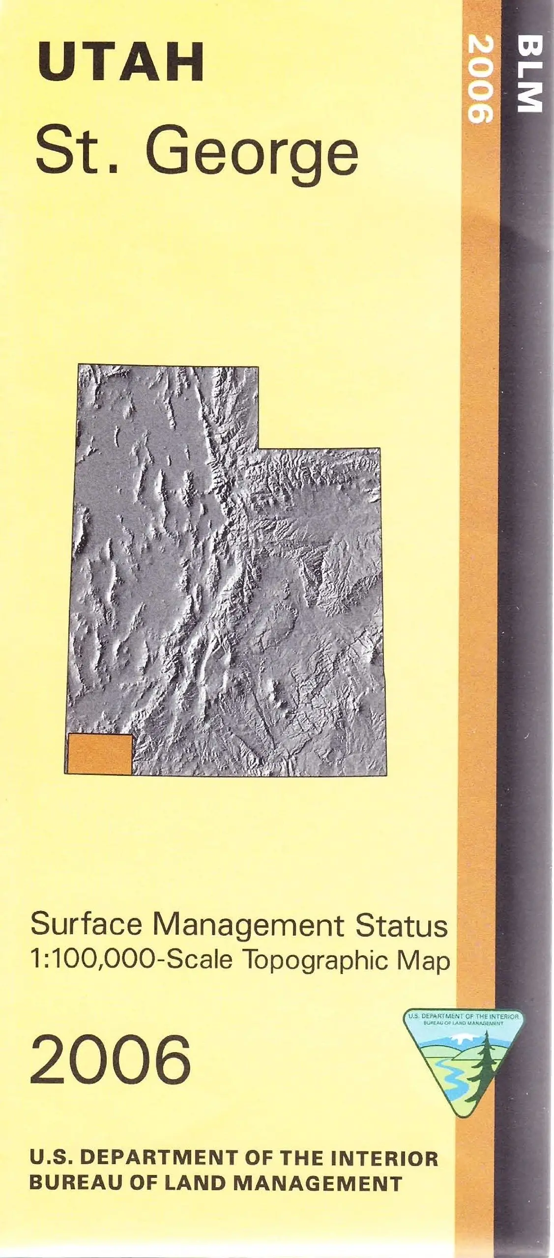 St. George, Utah 1:100,000 Scale Topo Map Surface Management Blm 30X60 Minute Quad [Unknown Binding] Blm 1