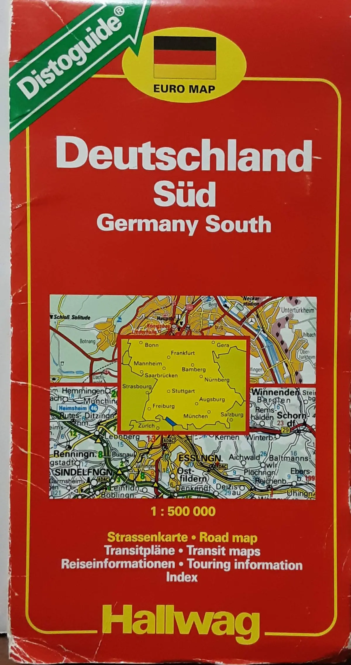 Hallwag Road Map/Distoguide: South Germany: 1994 Unknown Author 1