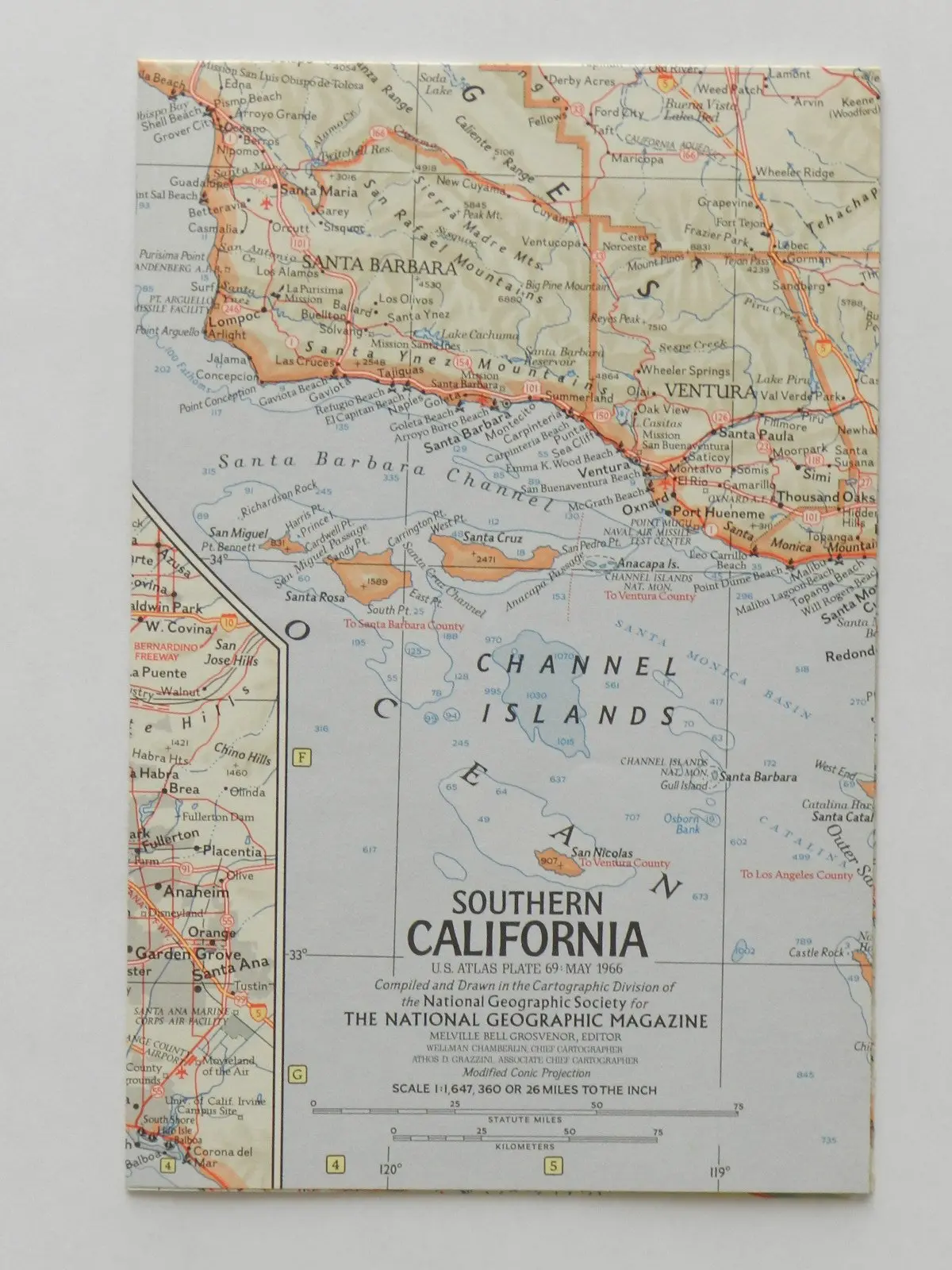 Southern California: U.S. Atlas Plate 69, National Geographic May 1966 Map [Map] N/A 1