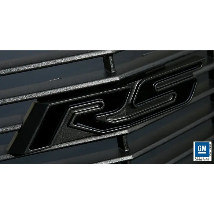 2010-2013 Camaro Rs Heritage Grille Emblem - Gloss Black Rs With Satin Black Outer 1