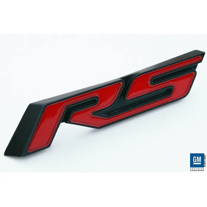 Camaro Trunk Emblem - Red Rs With Black Outer 1