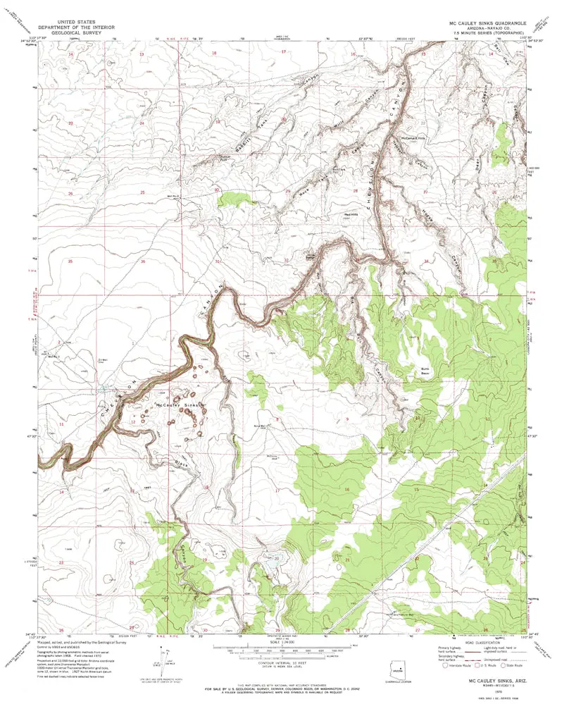 Mccauley Sinks, Az 1970 [Map] United States Geological Survey 1
