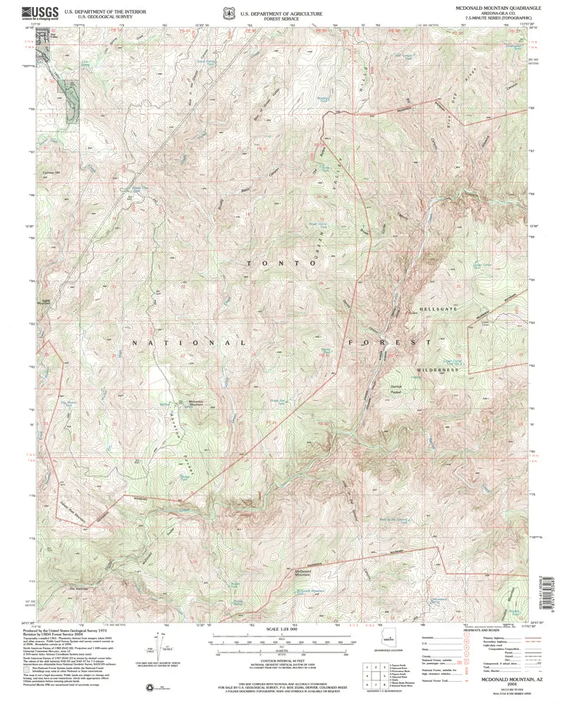 Mcdonald Mountain, Az 7.5' 2004 [Map] United States Geological Survey 1