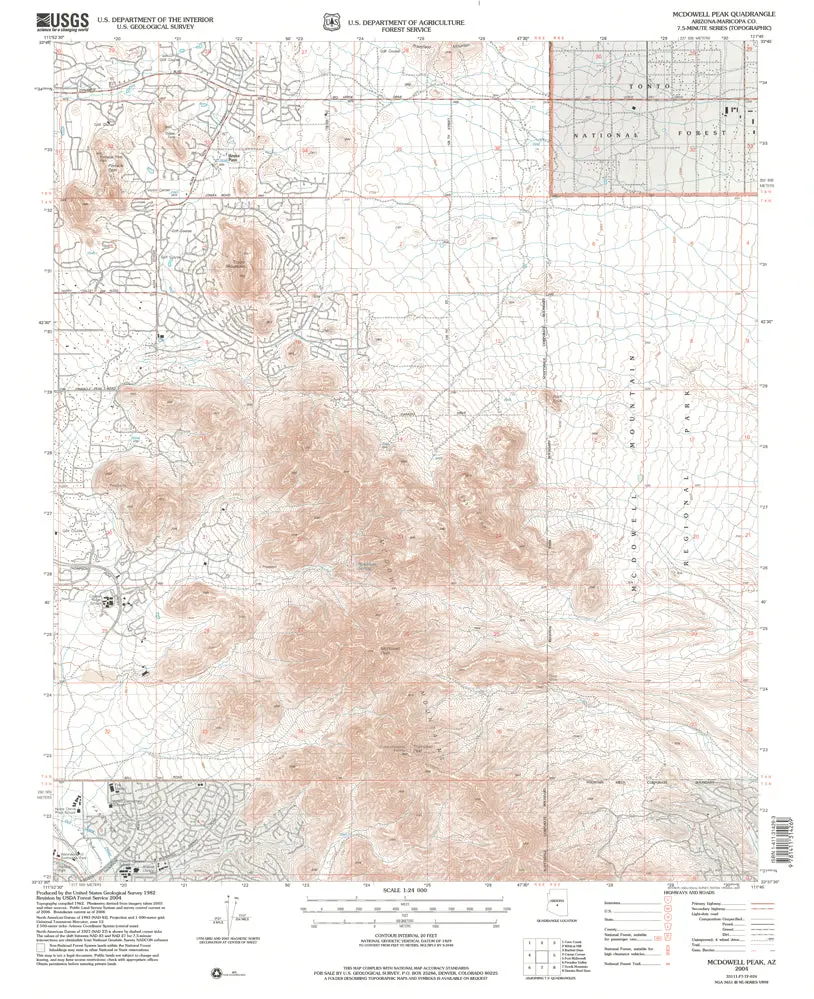 Mcdowell Peak, Arizona (7.5'×7.5' Topographic Quadrangle) [Map] United States Geological Survey 1