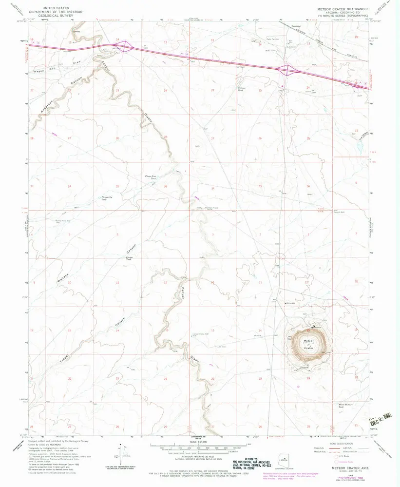 Meteor Crater, Arizona 7.5'×7.5' [Map] United States Geological Survey 1