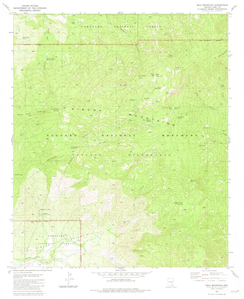 Mica Mountain, Arizona [Map] United Stated Geological Survey 1