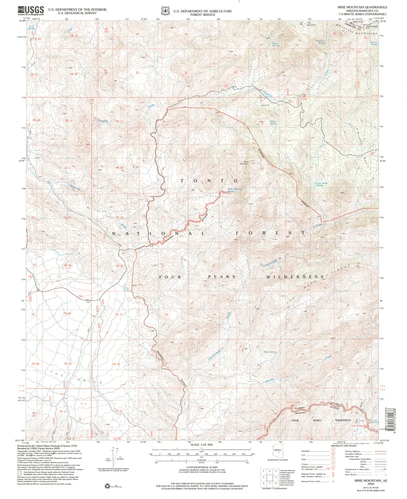 Mine Mountain, Az 7.5'×7.5' 2004 [Map] United States Geological Survey 1