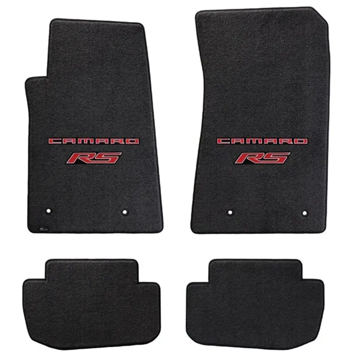 Camaro Rs Floor Mats 4 Pc. Set (Red Lettering & Rs Logo) 1