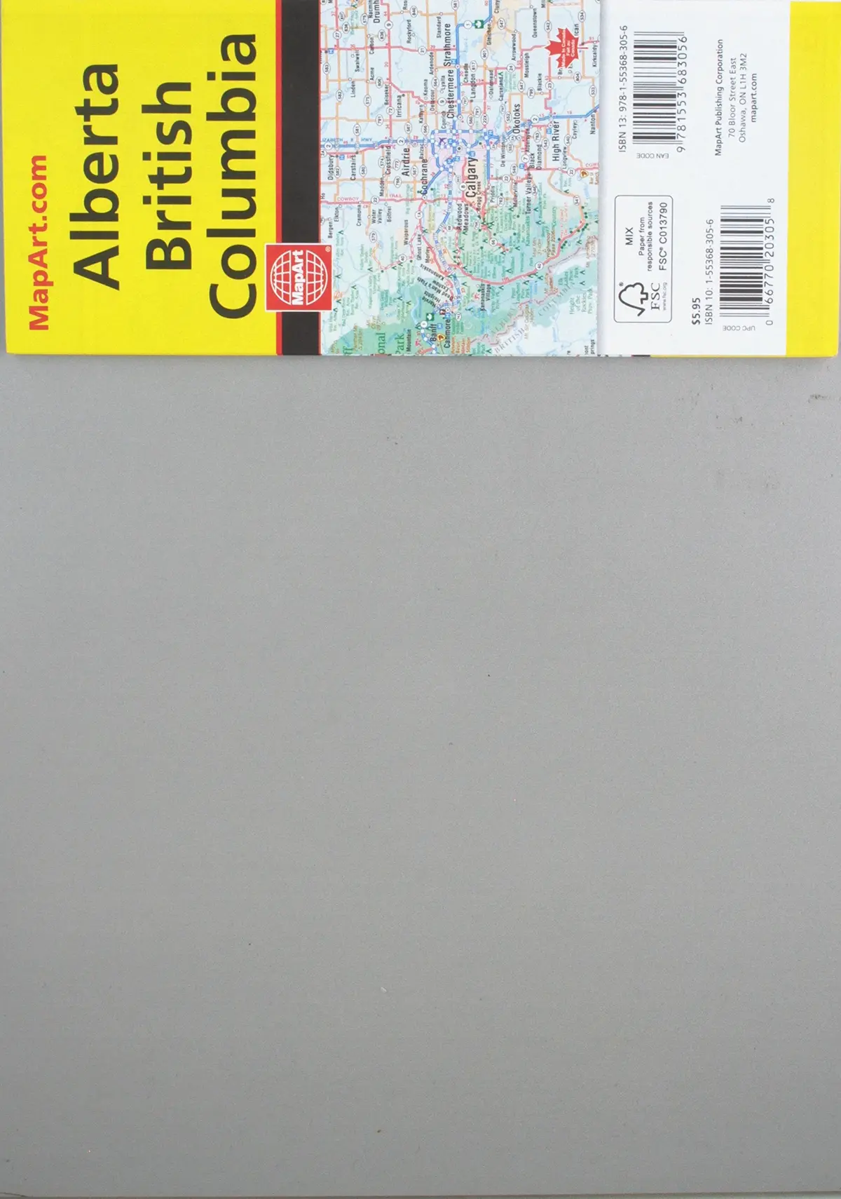 Rand Mcnally British Columbia/Alberta, Canada Road Map Canadian Cartographics Corporation 1