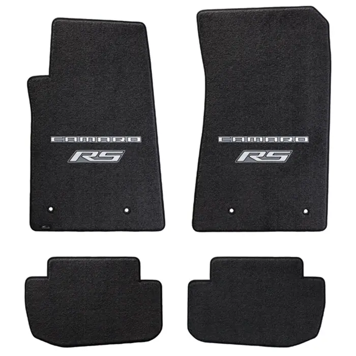 Camaro Floor Mats 4 Pc. Set (Silver Lettering & Rs Logo) 1