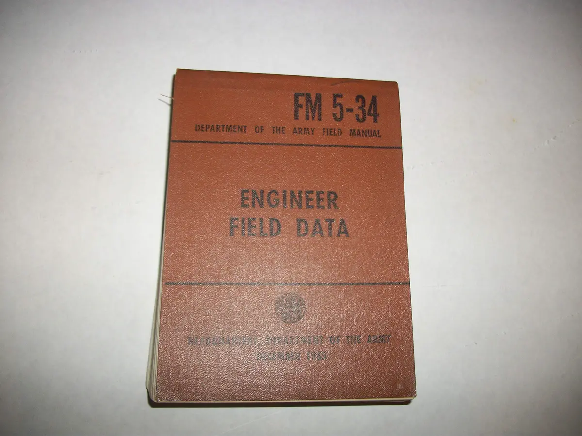 Engineer Field Data, Army Field Manual Fm 5-34 [Loose Leaf] Department Of The Army, United States 1