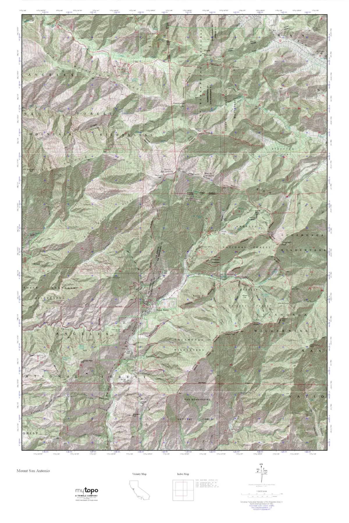 Mount Baldy Mytopo Explorer Series Map 1