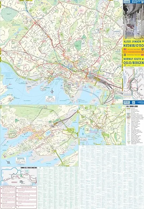 Oslo/Bergen South Norway 1:10K/800K Travel Reference Map 2