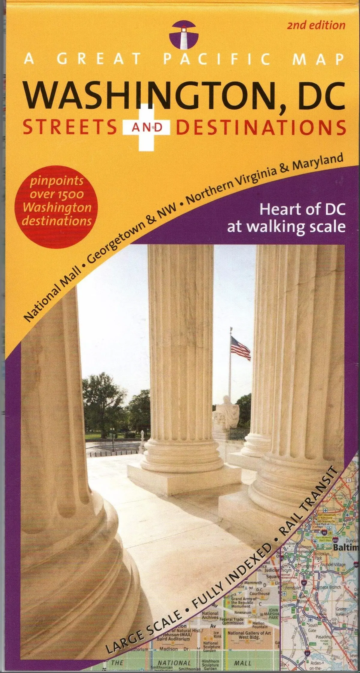 Washington Dc Map (Washington, Dc Streets & Destinations), 2Nd Edition [Map] David J.R. Peckarsky And Mapping Specialists;Ltd.;Sharon Iwai 1