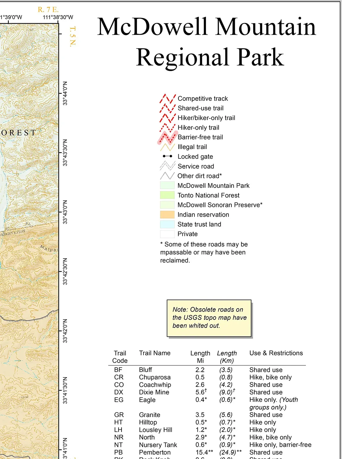 Mcdowell Mountain Regional Park (Gloss Laminated) [Map] 1