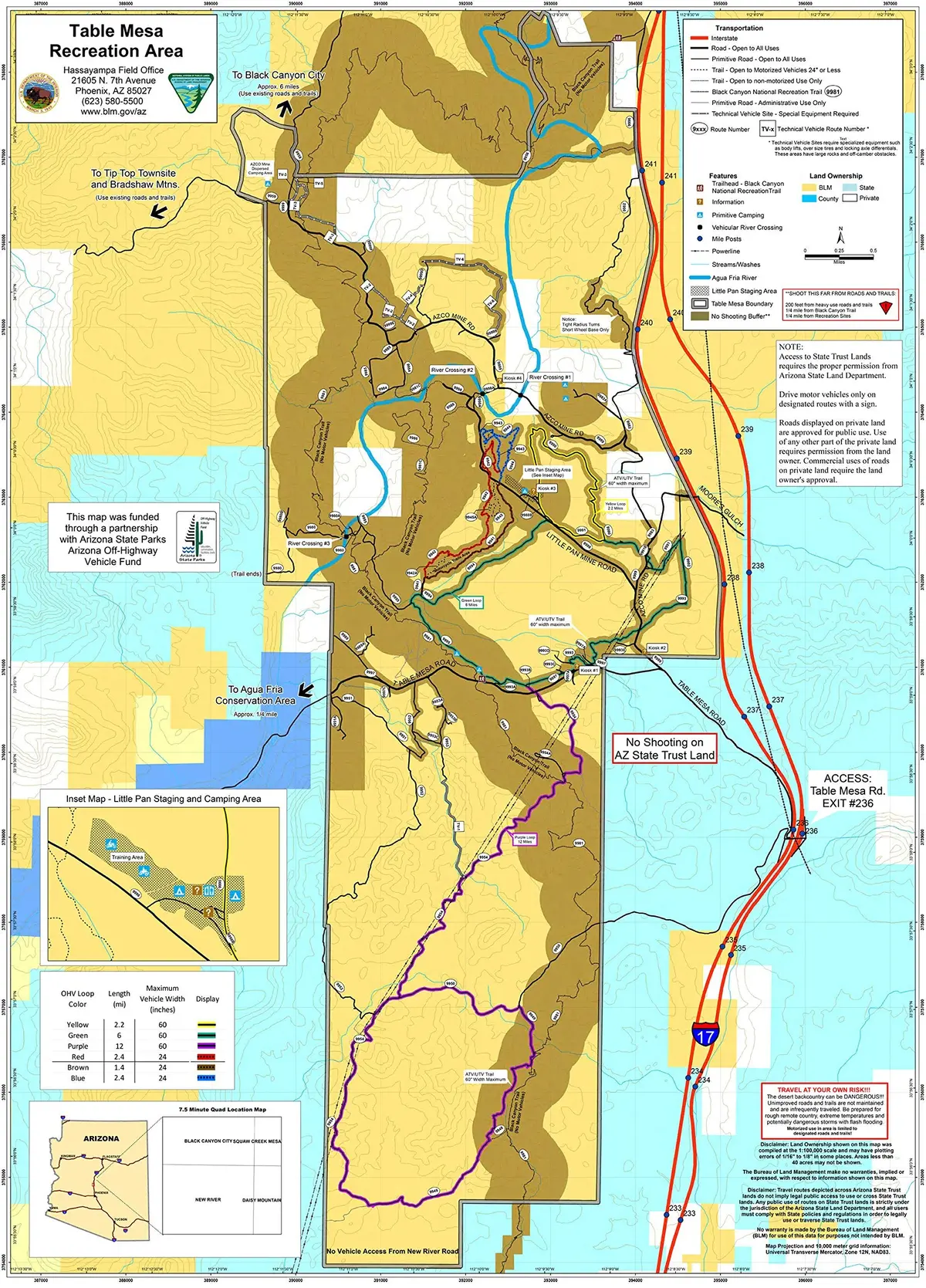 Table Mesa Recreation Area Jumbo Wall Map Paper/Non-Laminated [Map] Bureau Of Land Management Hassayampa Field Office 1