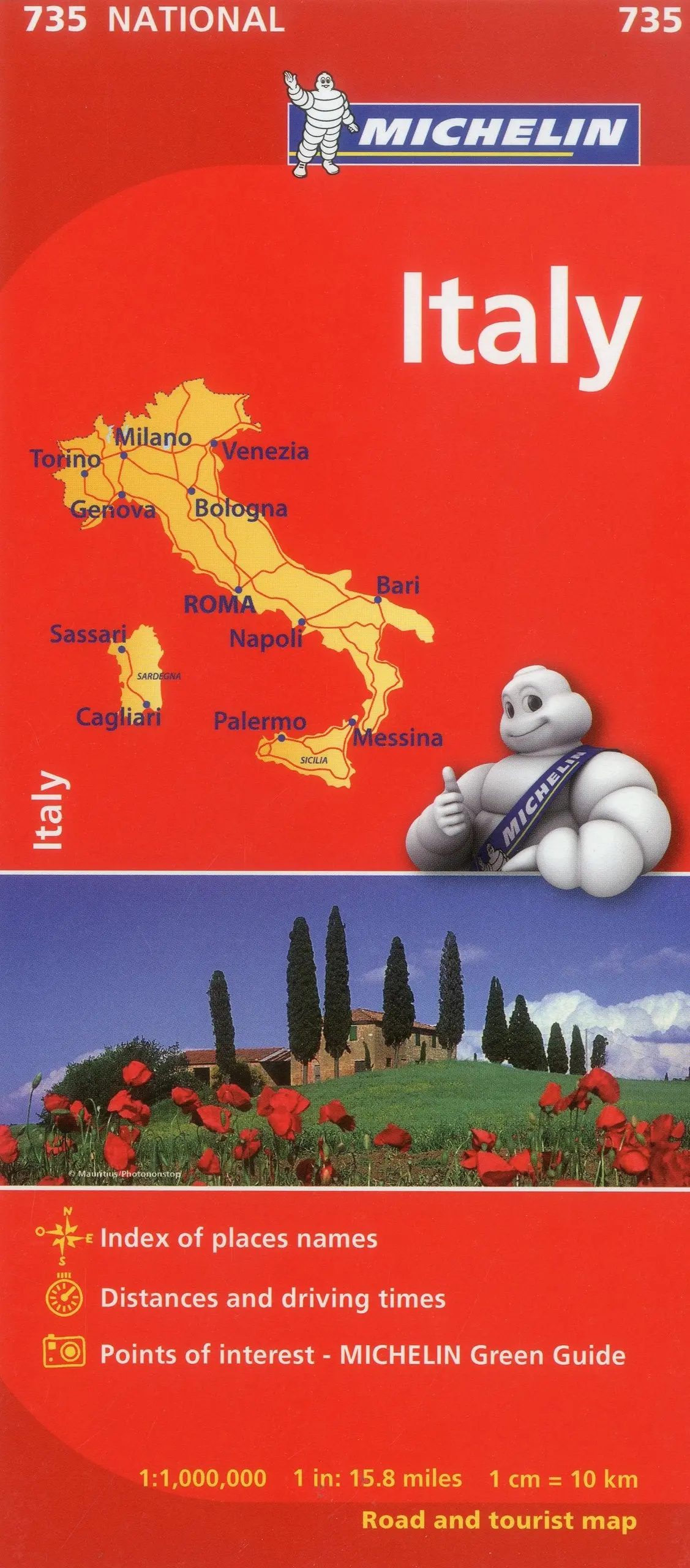 2018 Italy Road And Tourist Map (National Map 735) Used - Good 1