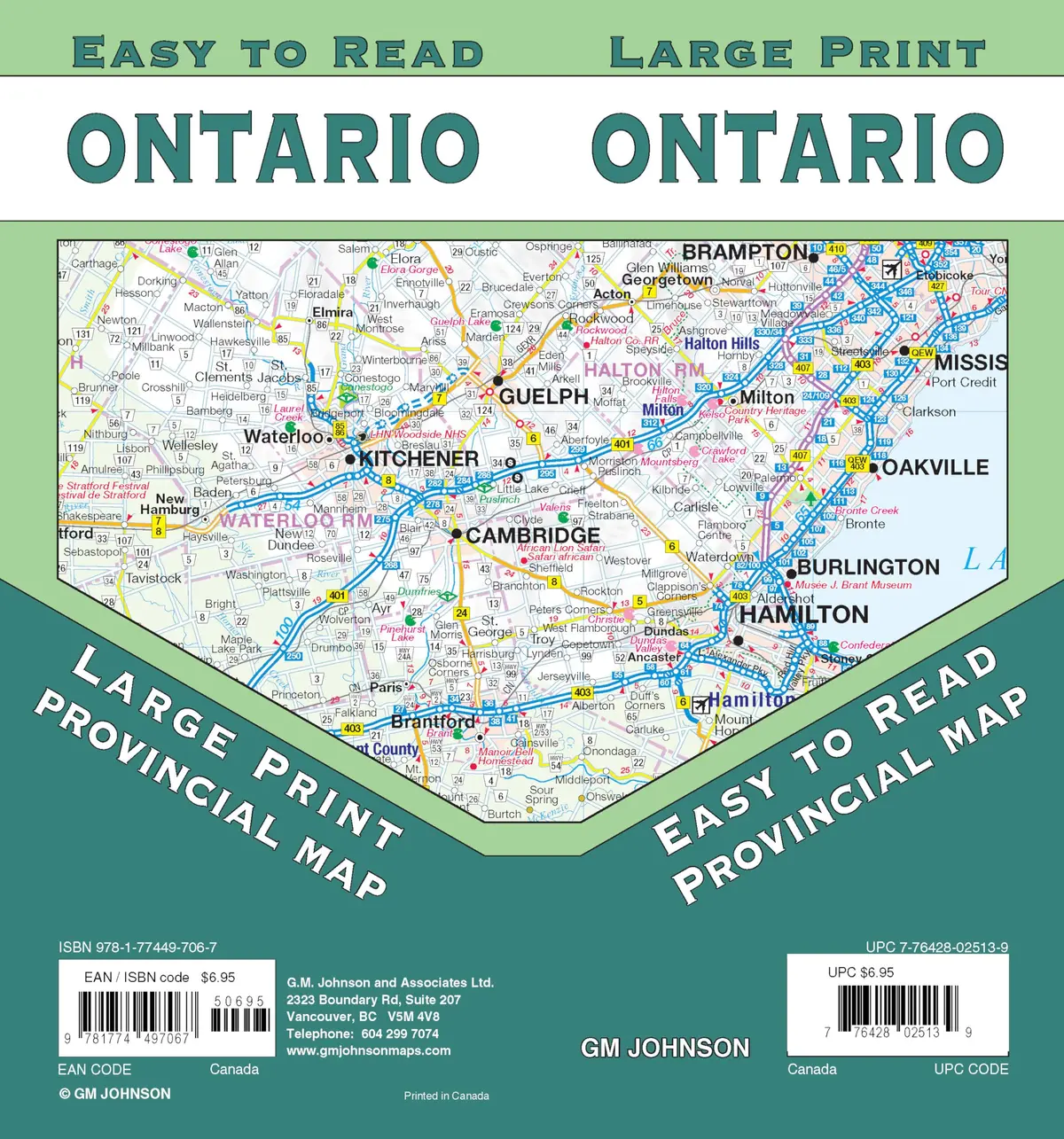 Ontario Large Print Province Map [Map] Lucidmap / Gm Johnson 1