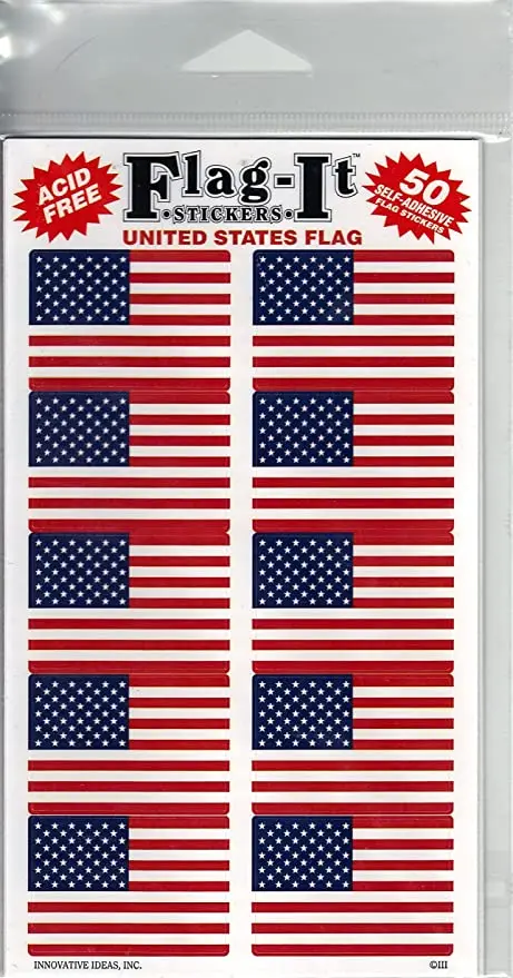 United States Flag Self-Adhesive Flag Stickers (50 Count) 1
