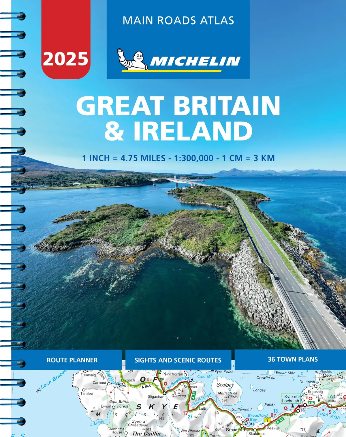 Great Britain & Ireland 2025 - Mains Roads Atlas (A4-Spiral) [Spiral-Bound] Michelin 1
