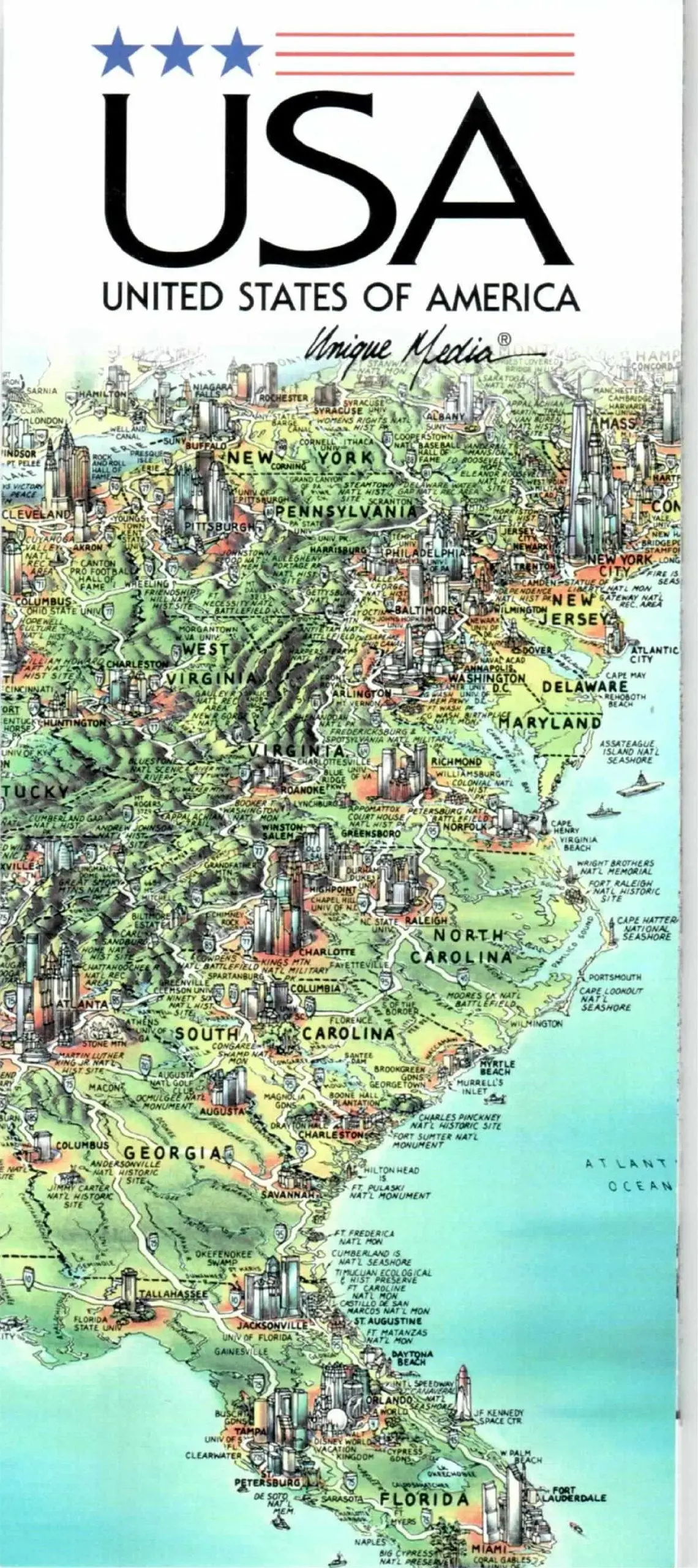 Unique Media Map: United States/Folded [Paperback] Unique Media Incorporated 1