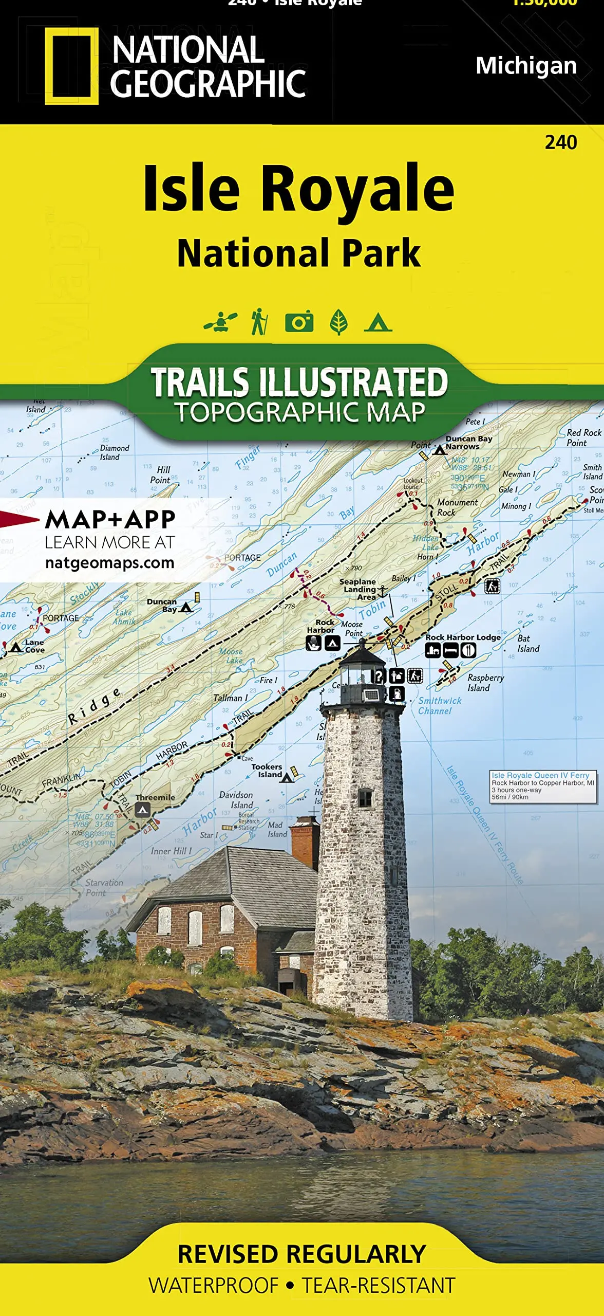 Isle Royale National Park Map (National Geographic Trails Illustrated Map, 240) [Map] National Geographic Maps - Trails Illustrated 1