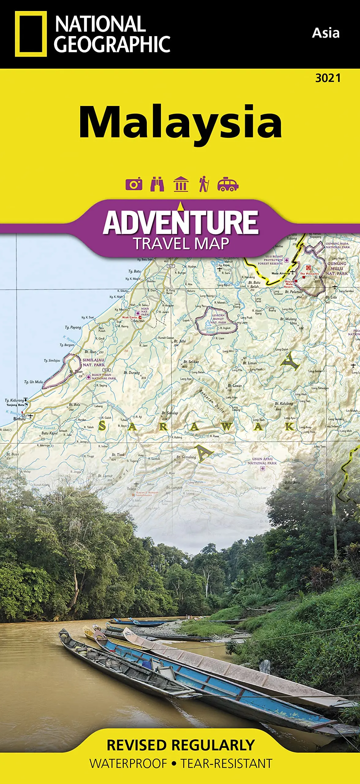 Malaysia Map (National Geographic Adventure Map, 3021) [Map] National Geographic Maps - Adventure 1